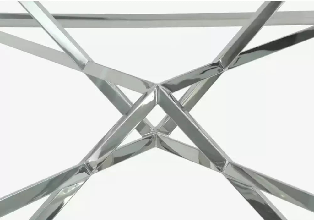 Bout de canapé design chromé verre LUXOR - Thablea
