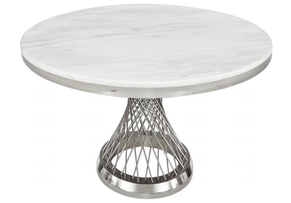 Table HERA sous fond blanc - version chromée