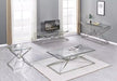 Table basse argentée marbre blanc LUXOR - Thablea