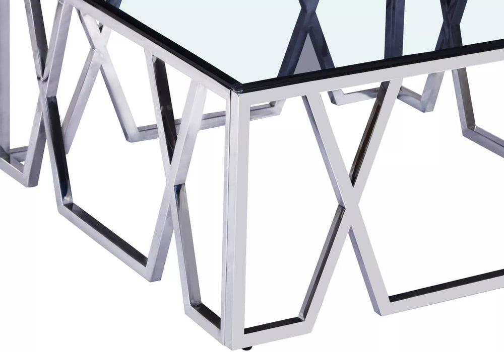 Table basse design chromé verre OREA - Thablea