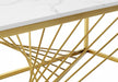 Table basse dorée marbre blanc LUC - Thablea