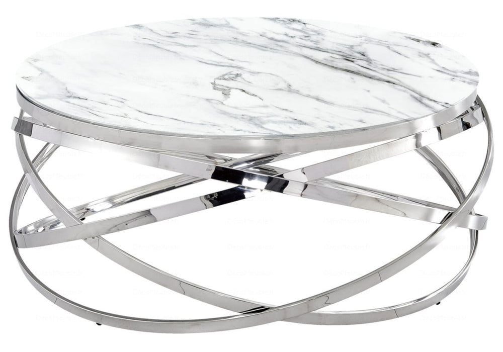 Table basse ronde marbre blanc EVO - Thablea