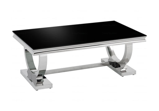 Table basse verre noir design BONY - Thablea